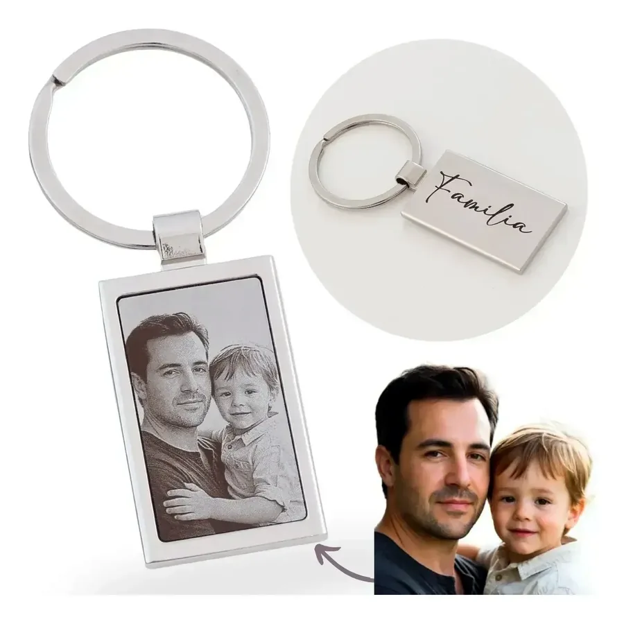Chaveiro de metal com foto personalizado La Bella Laser