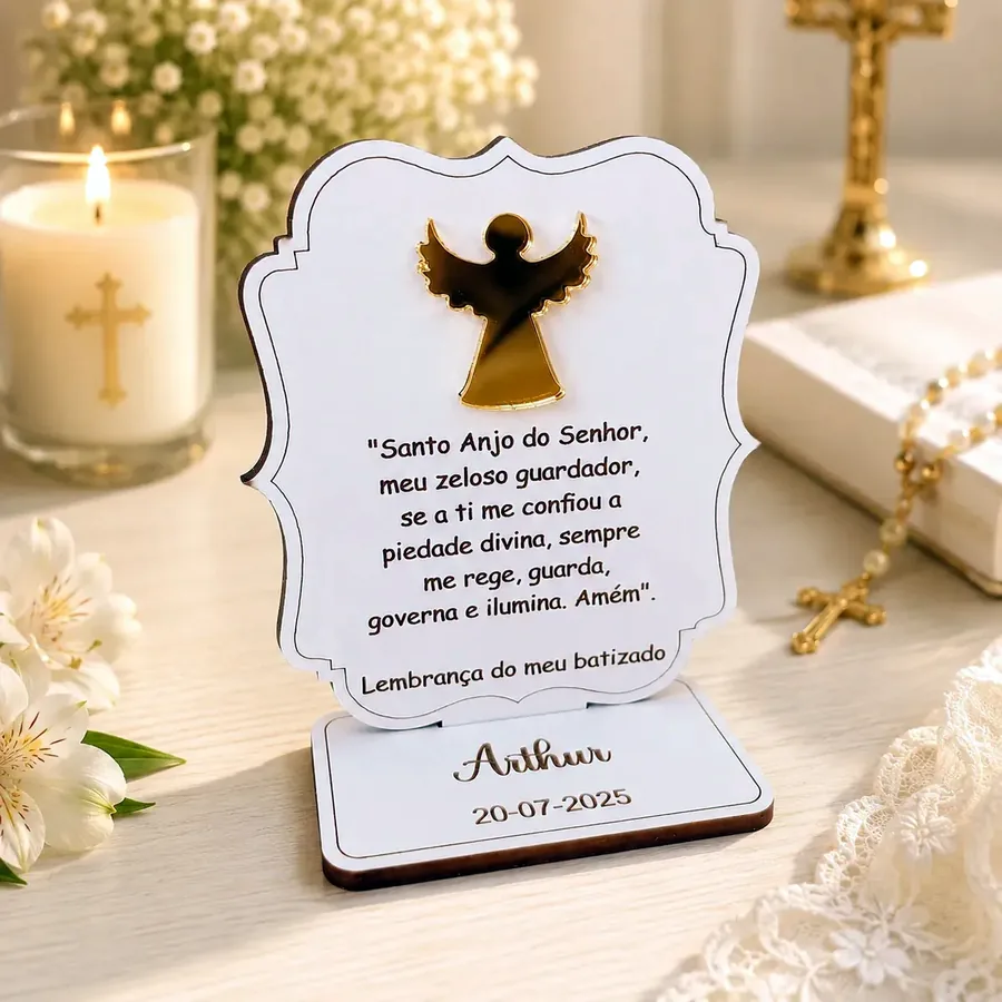Lembrancinha de batizado personalizado La Bella Laser